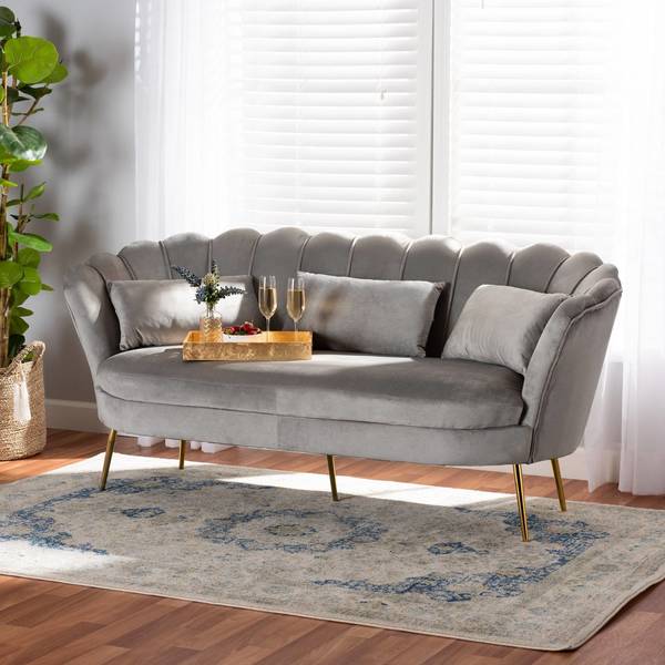 Baxton Studio Genia Contemporary Glam and Luxe Grey Velvet